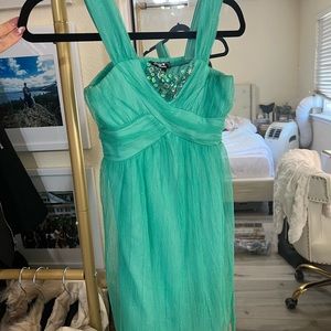 Sequin Hearts Teal Girls Dress